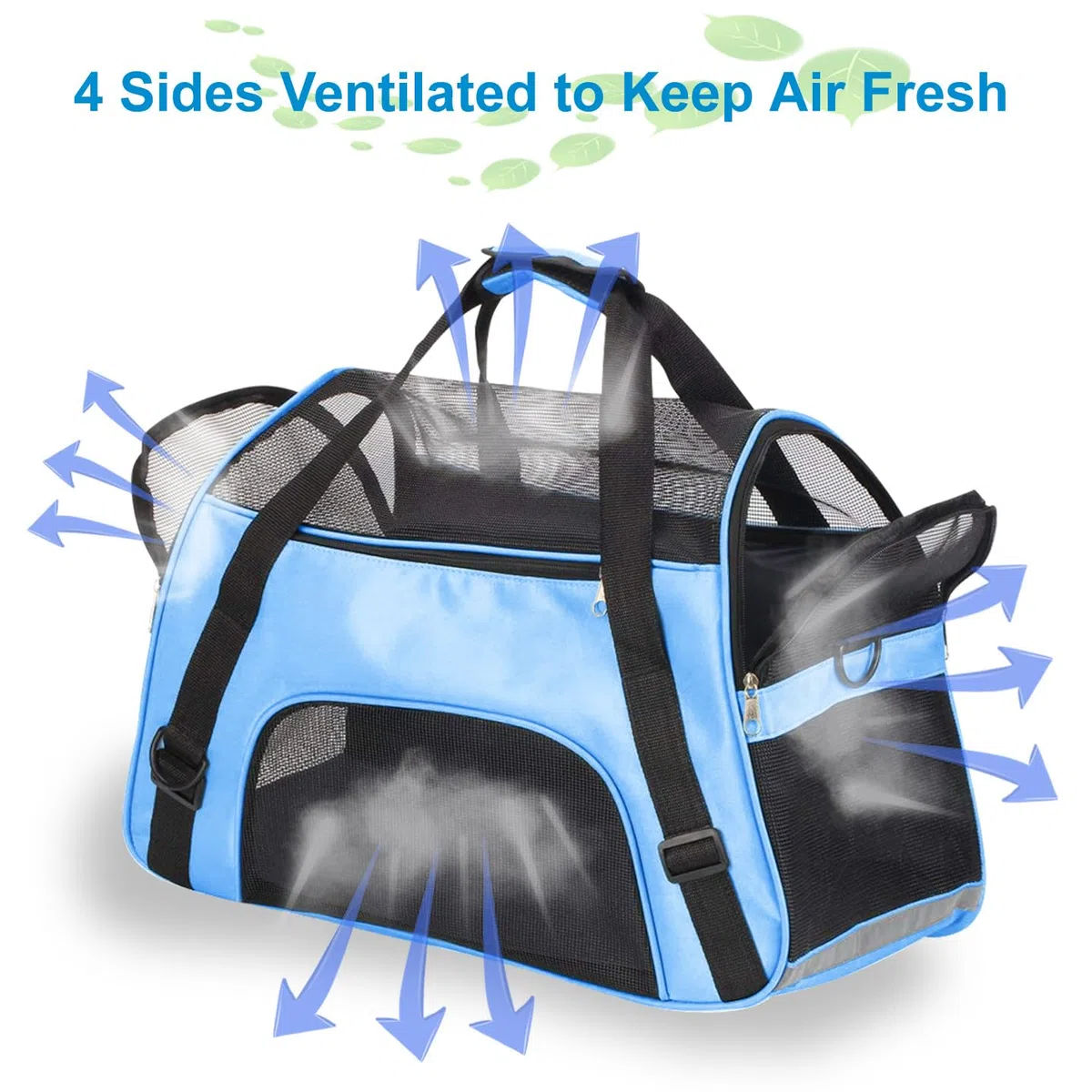 Trasportino da Viaggio per Animali Domestici Criceti Conigli Cani, Borsa Portatile per Animali Domestici Morbida Omologata Dalle Compagnie Aeree (M - 47x27x28 CM for Max 5KG Pet, Blu)