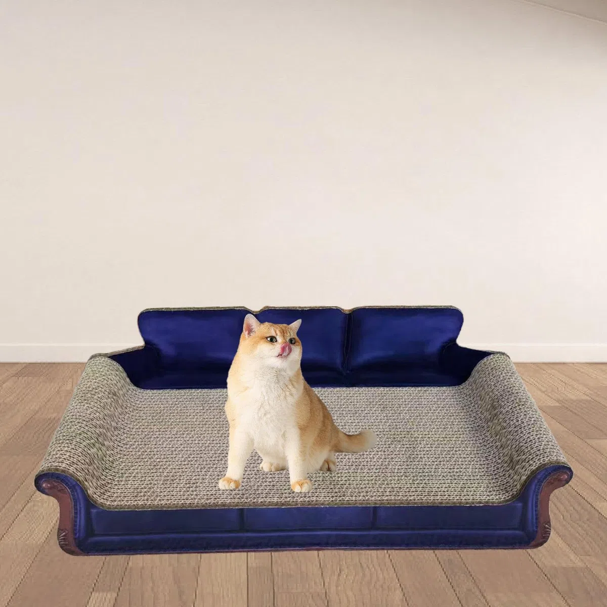 Tiragraffi per Gatti, Divano Letto Tiragraffi per Gatti, per Giocare E Riposare, Blu