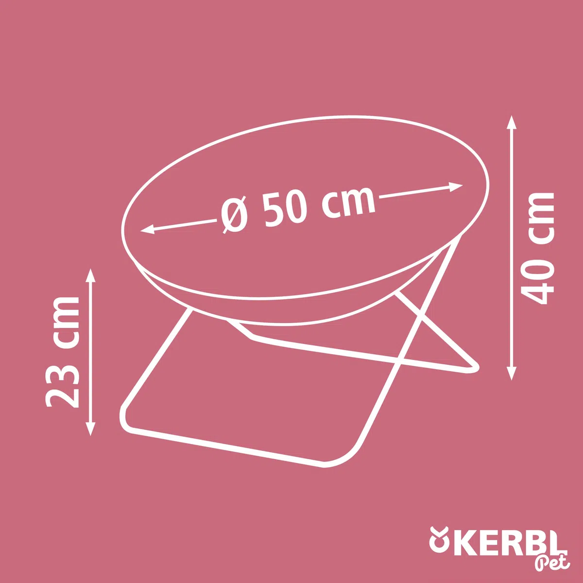 Kerbl Pet Sedia gatti Sharon, cuccia per gatti, sdraio per gatti, marrone, 40cm, Ø50cm, poliestere, robusta struttura in metallo, pieghevole