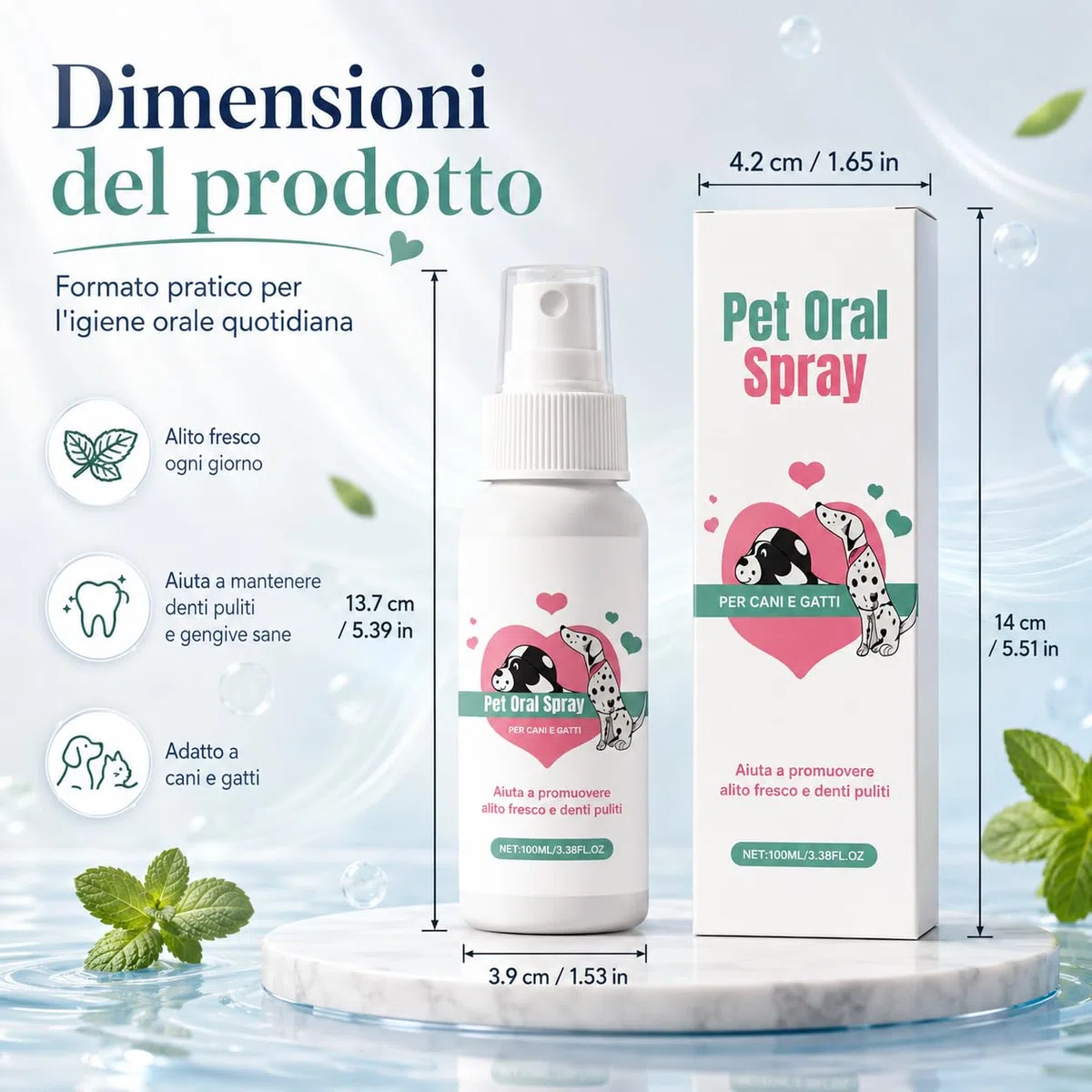 Codallma Spray per la Cura Dentale per Cani e Gatti, Dentifricio Spray per Cani, Pulizia Orale Delicata, Supporto per Gengive e Alito Fresco Dopo i Pasti (bianco-1PCS)