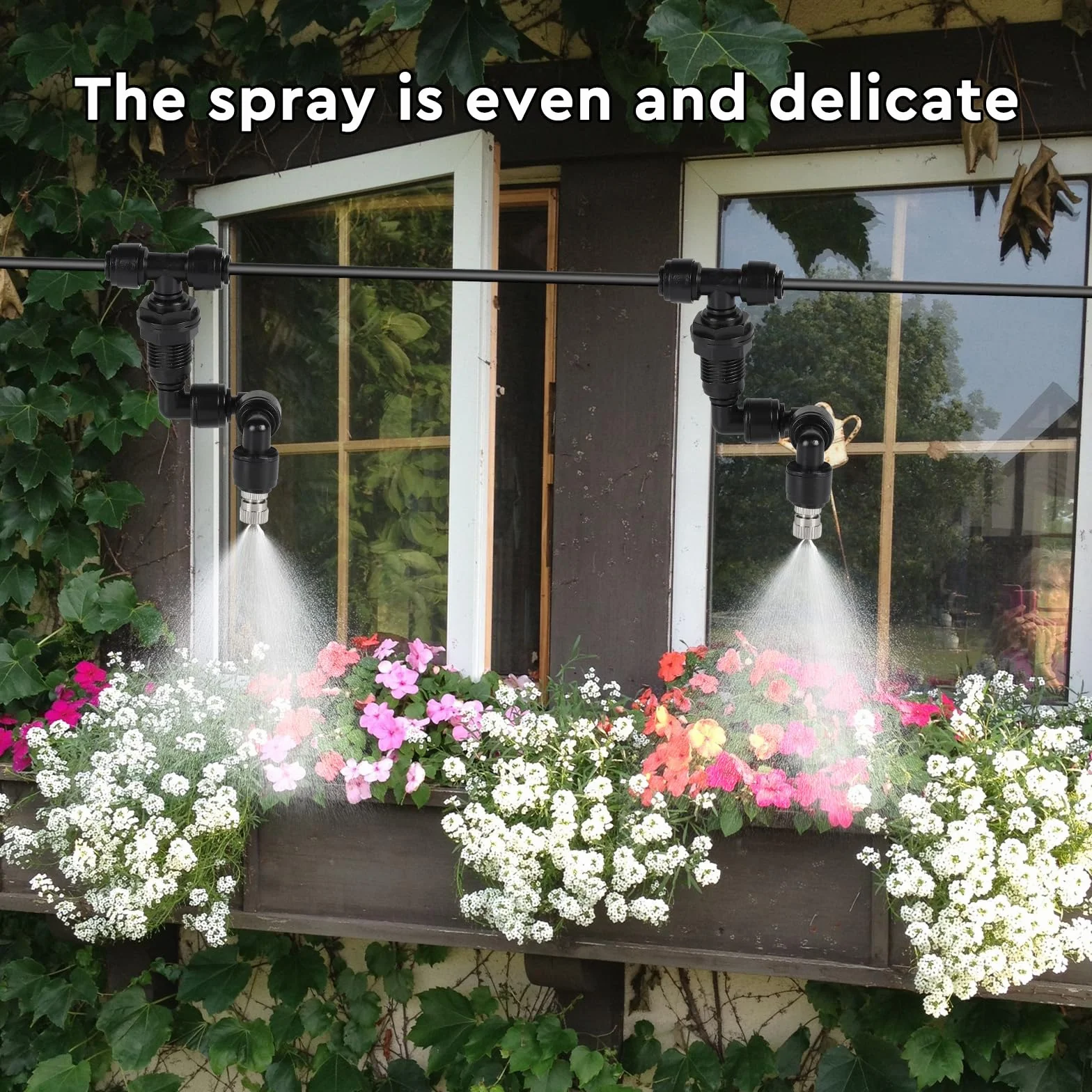 SWAWIS 4 Pezzi Rettile Fogger Ugello Singolo, 360° Regolabile Rettile Fogger Mist Sprinkler, Ugello Nero per Terrario Rainforest