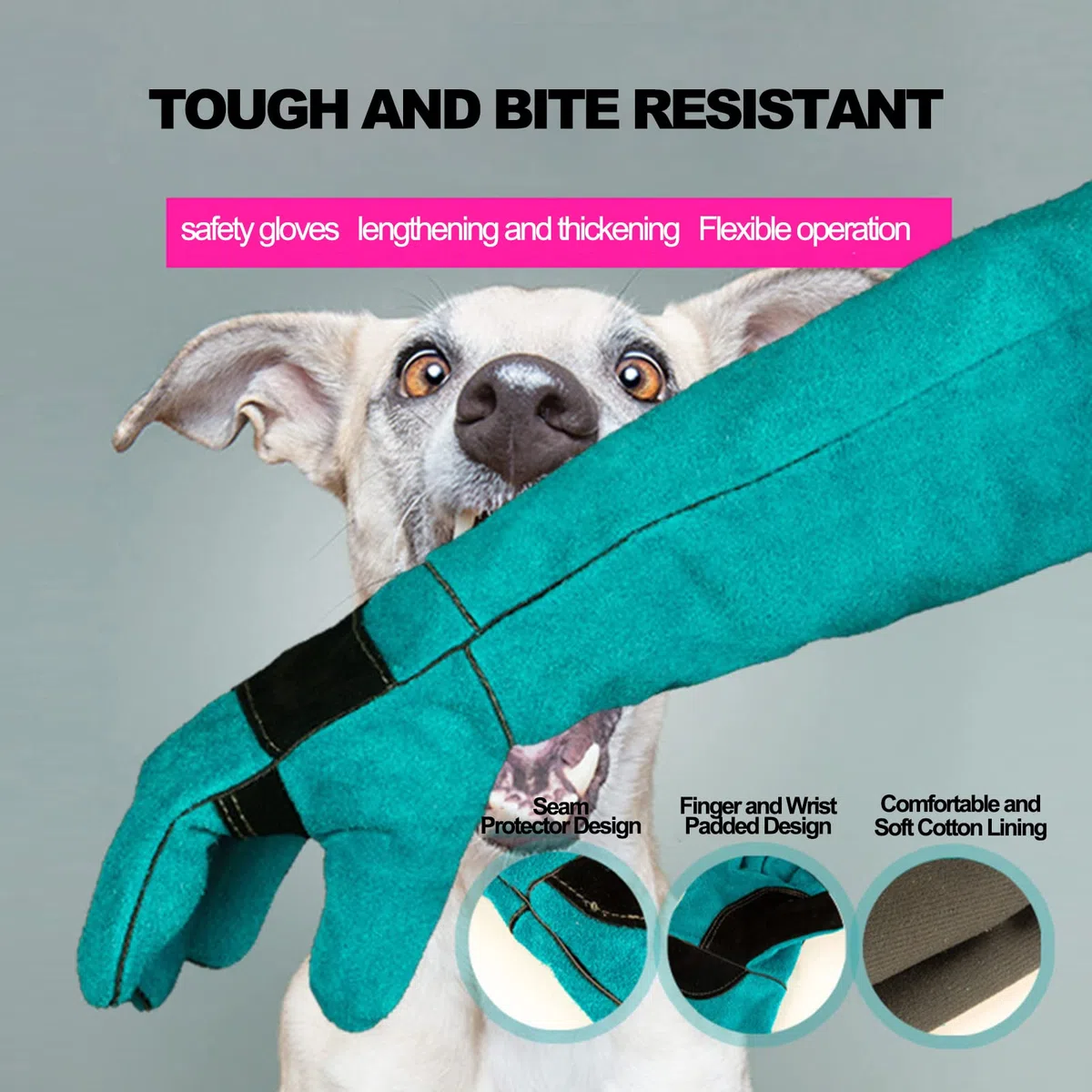 Guanti per la manipolazione degli animali, anti-morso e antigraffio, guanti da addestramento per cani, durevoli e impermeabili per animali domestici, da bagno, da alimentazione, da allenamento