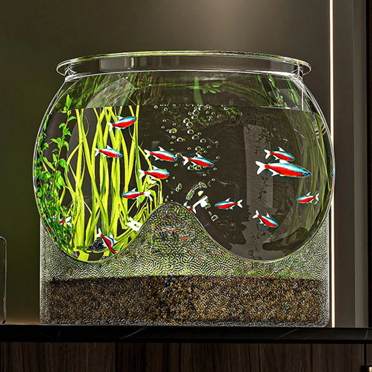 Acquario Rotondo - Acquario, Acquario A Forma Di Ciotola |. Acquario Per Betta Acquario Per Acquario Per Betta Vaso Decorativo Per Pesci Per Acquario
