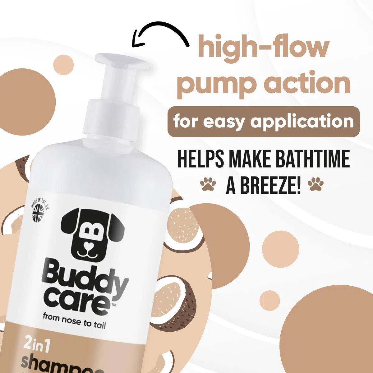 2in1 Shampoo & Balsamo di Buddycare - Pratico shampoo e balsamo per cani in uno - Con aloe vera e pro-vitamina B5 (1L)