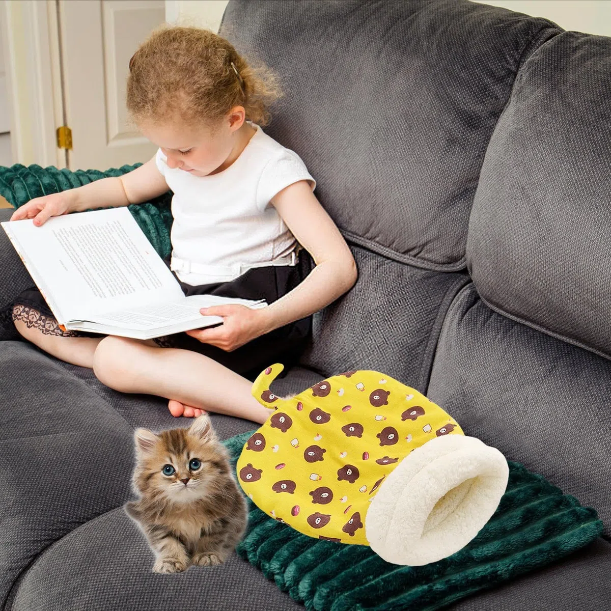 Accogliente Sacco A Pelo Per Gatti, Letto Nidos Per Animali Domestici, Accogliente Sacco A Pelo Per Animali Domestici, Materiale Morbido E Peluche, 50 Cm, Per Gatto Che Dorme E Fa Un
