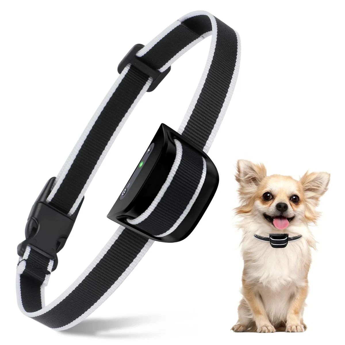 HZK Collare Antiabbaio Cane per Cani Piccola Ricaricabile, Collare Antiabbaio Umano e Sicuro, Dispositivo Antiabbaio con 7 Sensibilità e Modalità Vibrazione Acustica, Nero