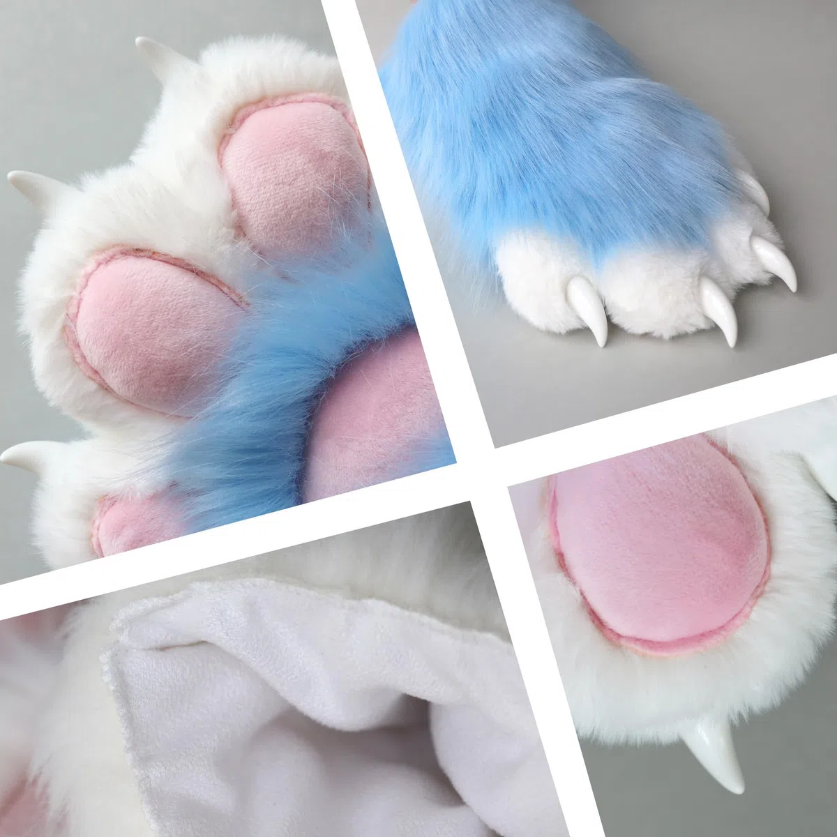 Comode zampe pelose in pelliccia sintetica con zampe di pelliccia, Therian Paws Therian Stuff Therian Gear, Simpatici guanti a zampa di gatto Guanti Therian con artigli, Stuff peloso Guanti da