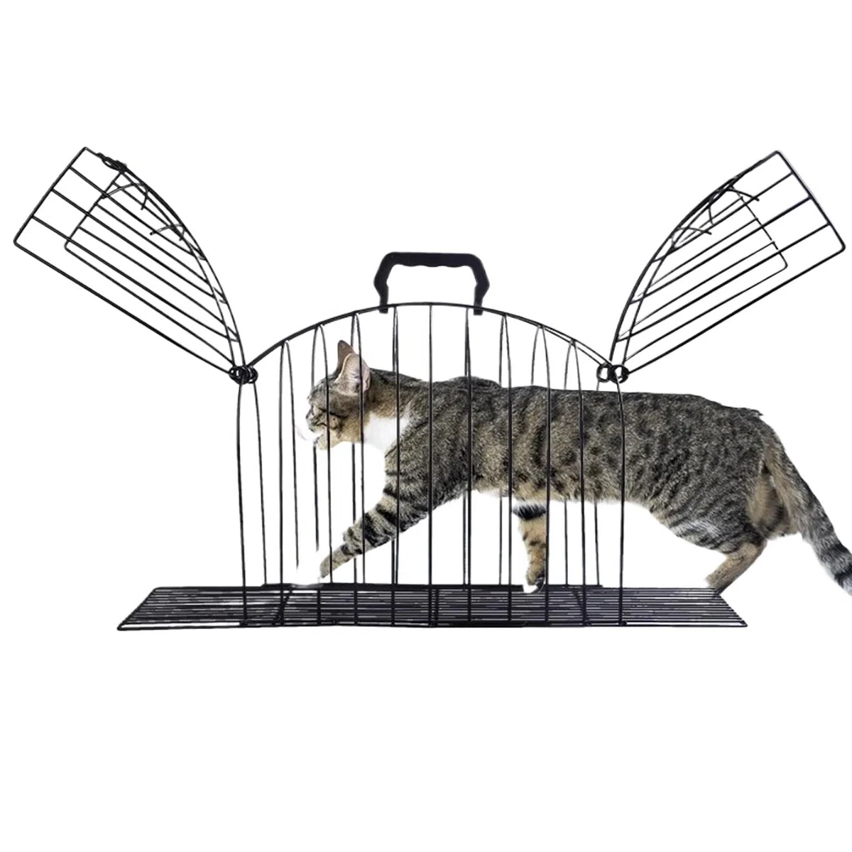 Generic Gabbia per la doccia per la toelettatura dei gatti, strumento portatile per il bagno del gatto, gabbia in metallo, sicura, confortevole, portatile, asciugatura efficiente, 42 cm L x 16 cm W x