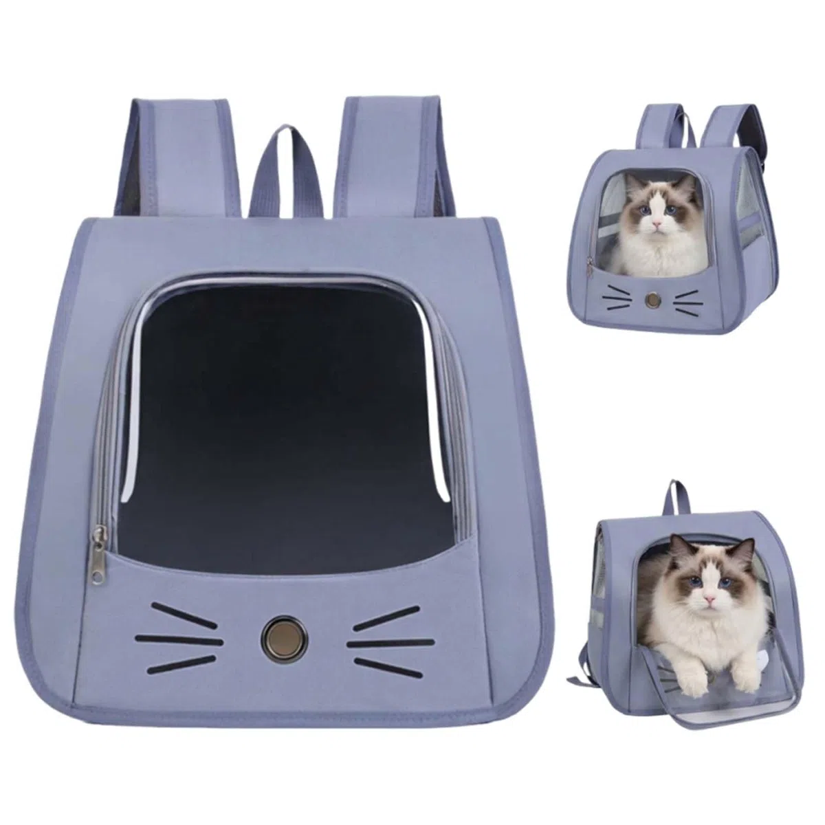 Zaino per Cani e Gatti,Zaino per Animali Domestici,Trasportino Zaino per Cani Gatti,Zaino Gatto per Viaggo e Campeggio,Trasportino Gatto,Per piccoli animali domestici come gatti e cani (blu)