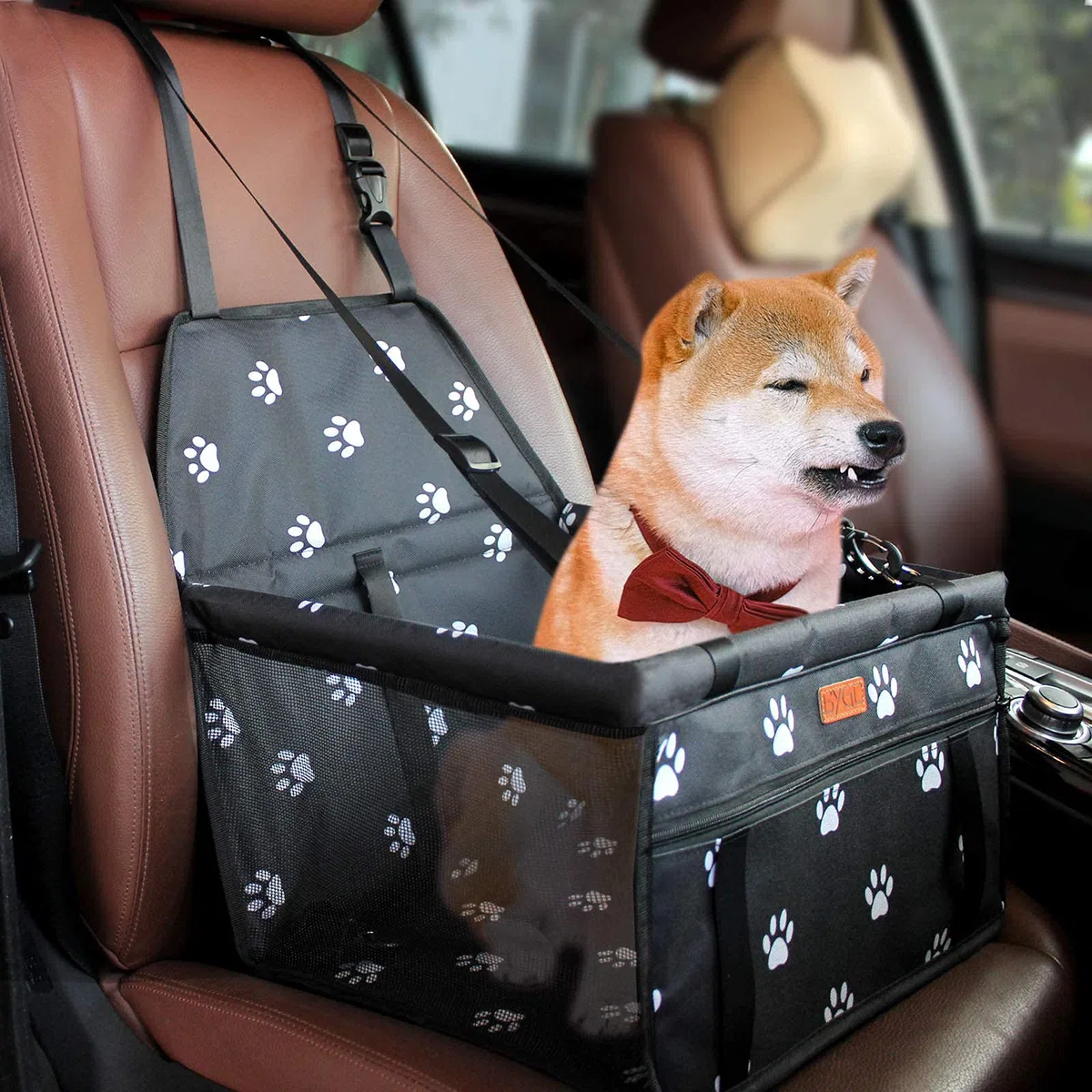 BYGD Seggiolino Auto per Cane, Alzatine Seggiolini Auto Coprisedile per Cani Coprisedile Trasportabile Pieghevole Posteriore Universale Sedile dell'Auto Indietro Animali Domestici