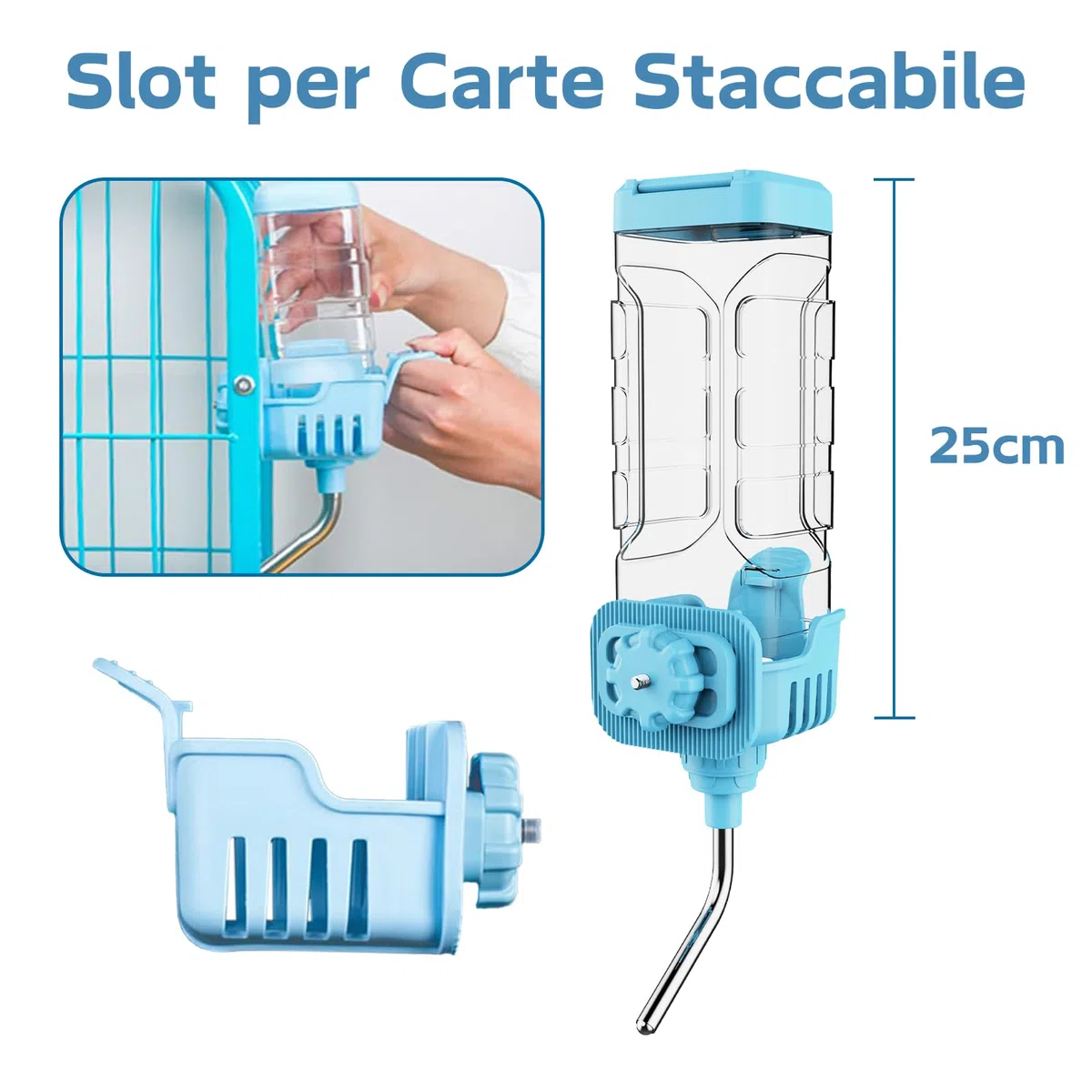 Borraccia Acqua per Piccoli Animali, 1200ml Automatica Acqua Beverino Conigli Porcellini D'india Criceto Furetti Chinchilla Gabbia Dispenser Acqua