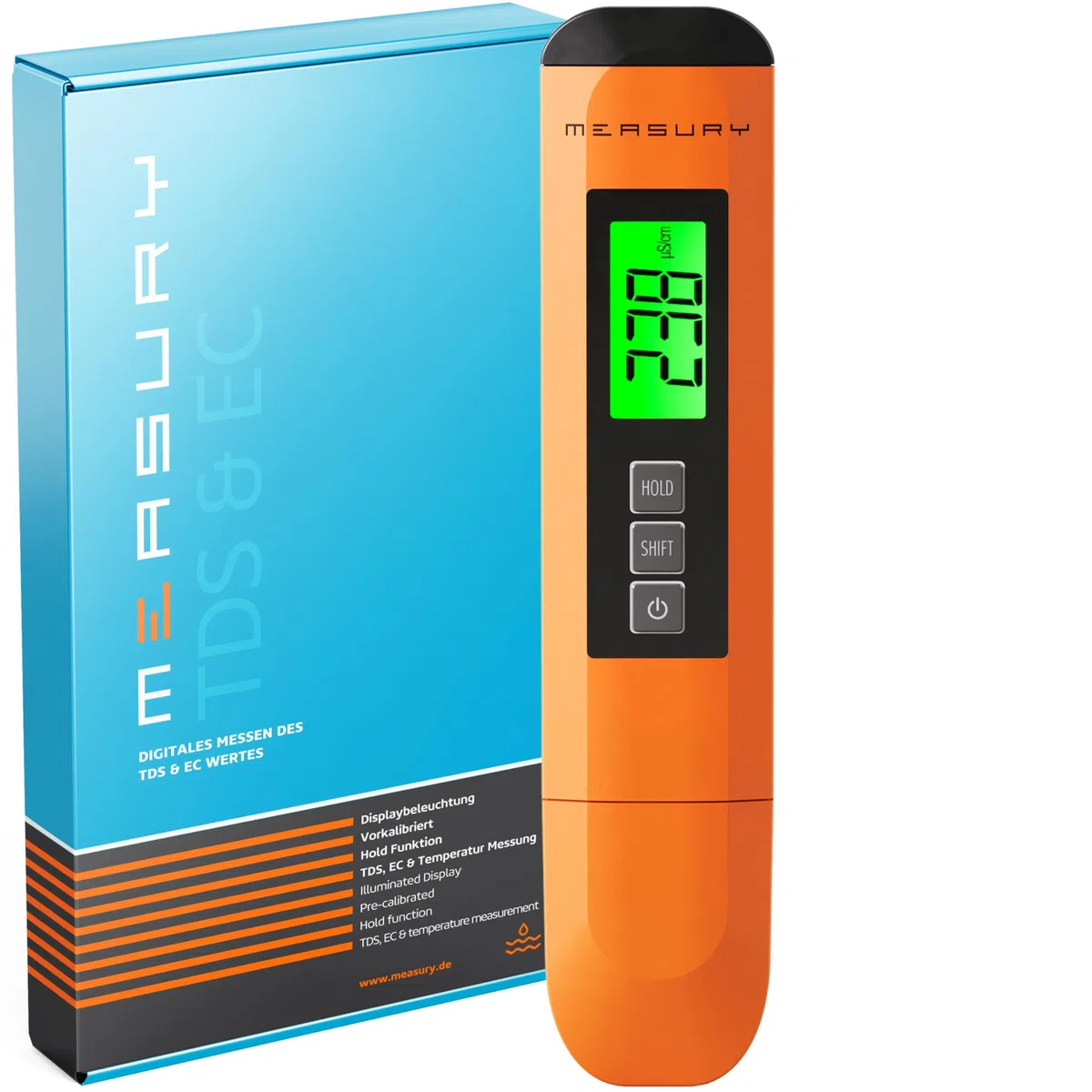 Measury Conduttivimetro/TDS Tester di Acqua - Misuratore Acqua Potabile, Misuratore Residuo Fisso Acqua