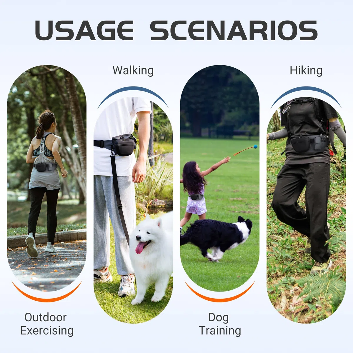 Marsupio impermeabile per cani, in silicone, con clip rimovibile in silicone, con cintura regolabile in vita e chiusura magnetica, per addestramento cani
