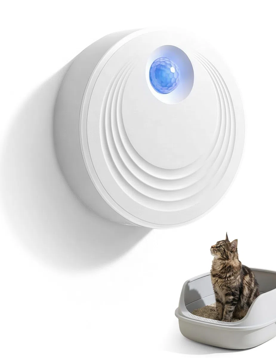 Purificatore d'aria per animali domestici, deodorante per lettiera per gatti, ricaricabile, durata della batteria di 15 giorni.
