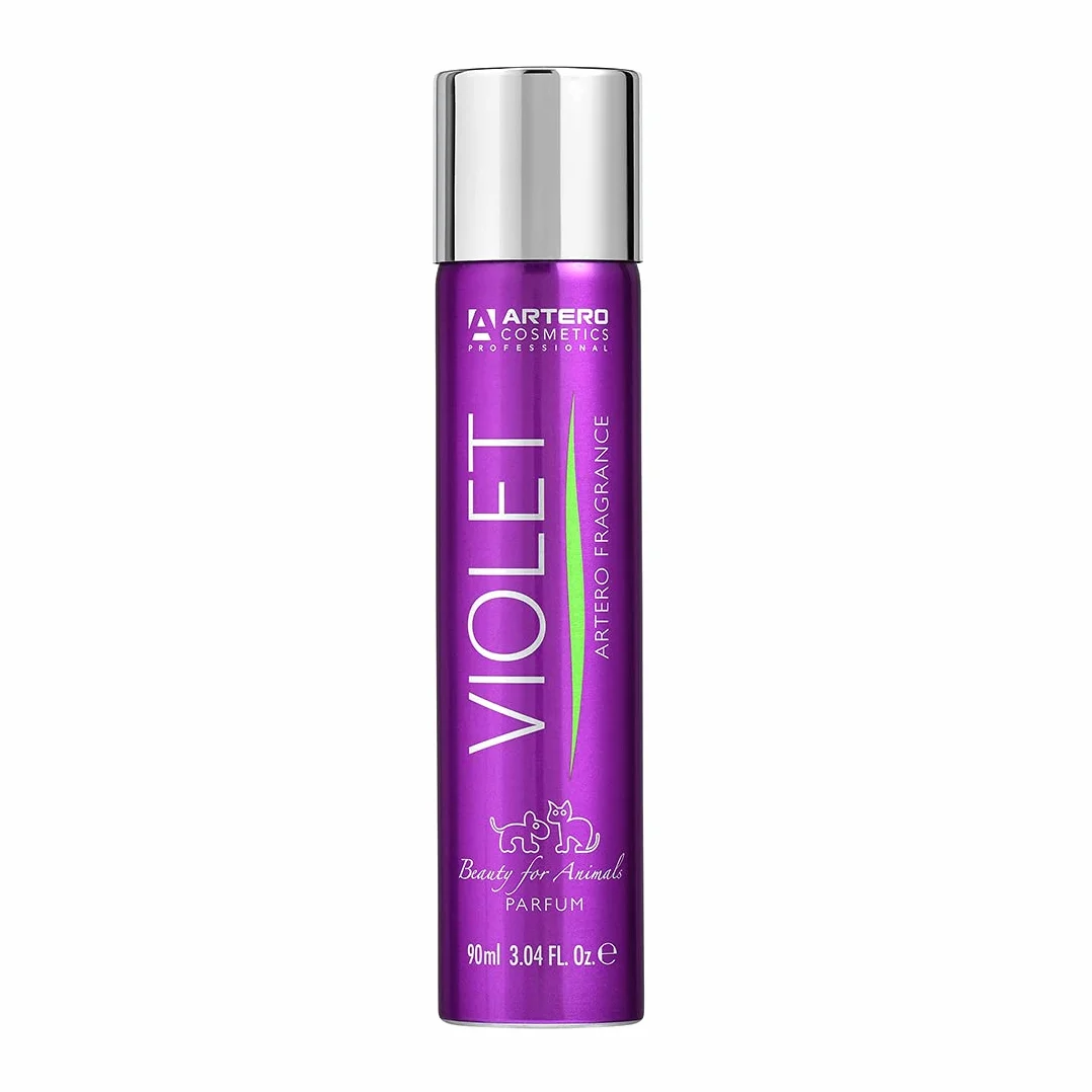 Artero Profumo Violet 90ml - Fragranza Floreale per Cani e Gatti, Lunga Durata, Facile Applicazione, Sicuro su Pelo e Pelle, Qualità Cosmetica Artero.