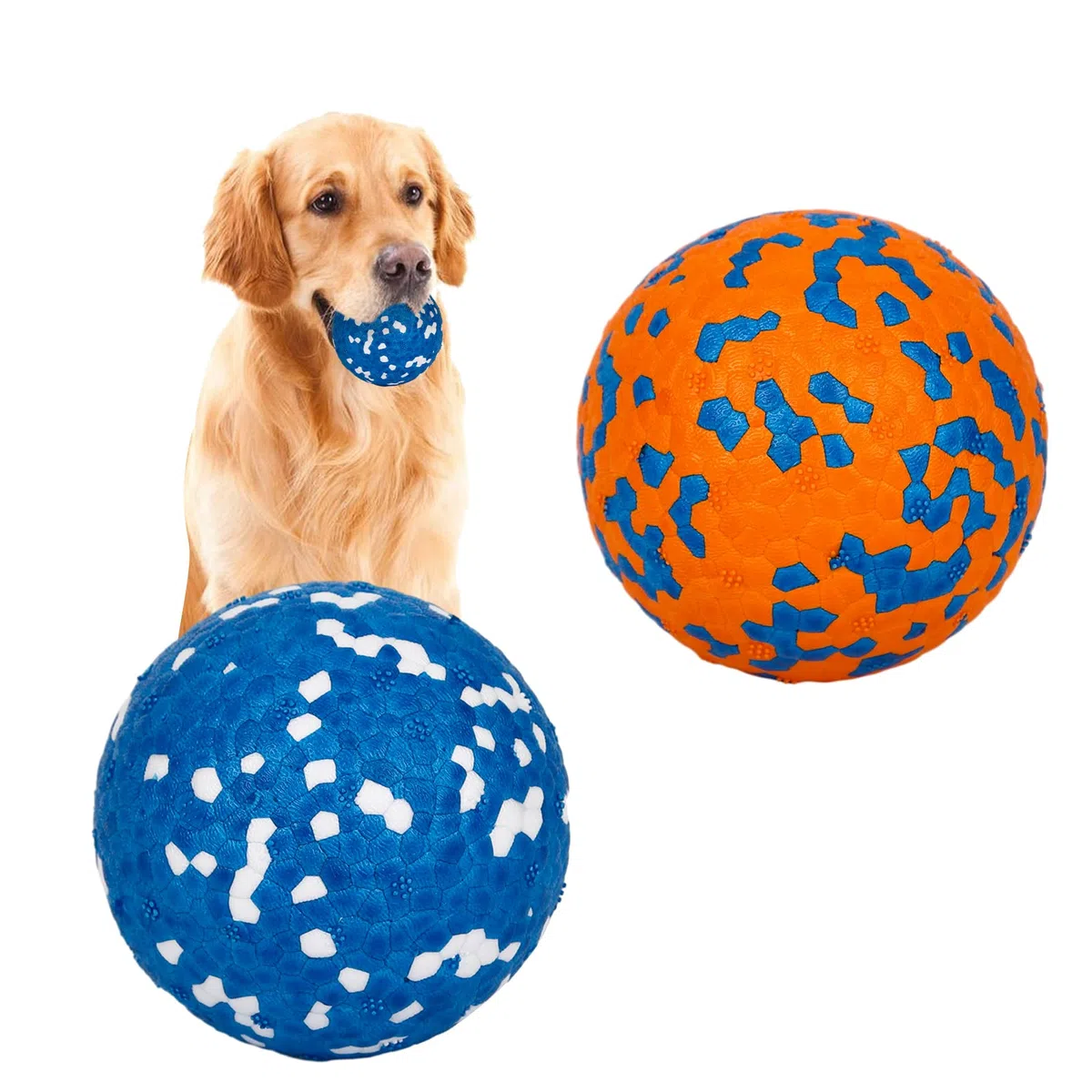 2 Pezzi Pallina per Cani Indistruttibile - Alto Rimbalzo in Gomma, Palla Interattiva Solida Giocattolo per Addestramento - Per Cani di Piccola Media Grande Taglia