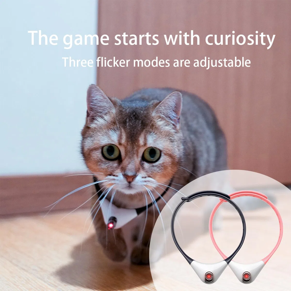 maxant Giocattolo per gatti con puntatore rosso, ricaricabile, interattivo, laser, giocattolo per gattini e gatti, collare elettrico per gatti, giocattolo intelligente per esercitarsi a graffiare gli