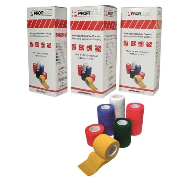 Profi-Flex 5 CM X 4,5 MT (10 Pezzi) Color Mix - Bendaggio Veterinario Professionale
