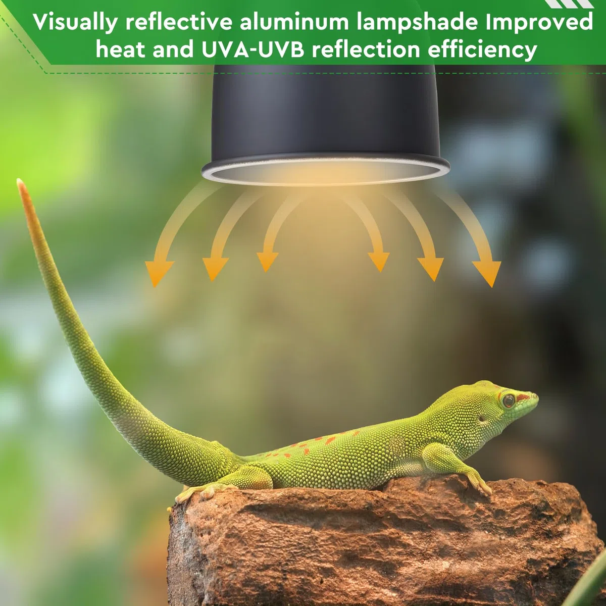CPROSP Cupola Profonda Rettile Light Fixture E27 con 1 Lampada Riscaldante, Alluminio Rettile Lampada Riscaldante, per Tartaruga Lucertola Drago Barbuto Rettile Amphibians