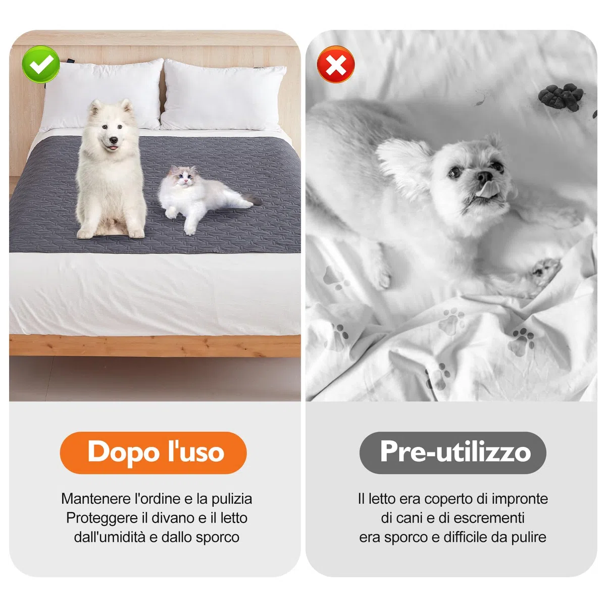 180*76cm Tappeti Lavabili per Cani,Copridivano & Copriletto Impermeabile per Cani, Tappetini Assorbenti per Cani, Tappetino per Addestramento del Cane (grigio scuro, M)