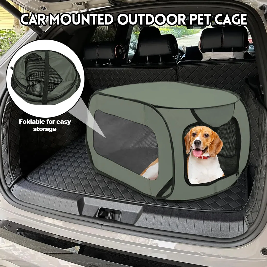 Trasportino pieghevole per cani e gatti 92x52x52cm, borsa trasporto doppia apertura per viaggio in auto, adatto per animali fino a 30kg