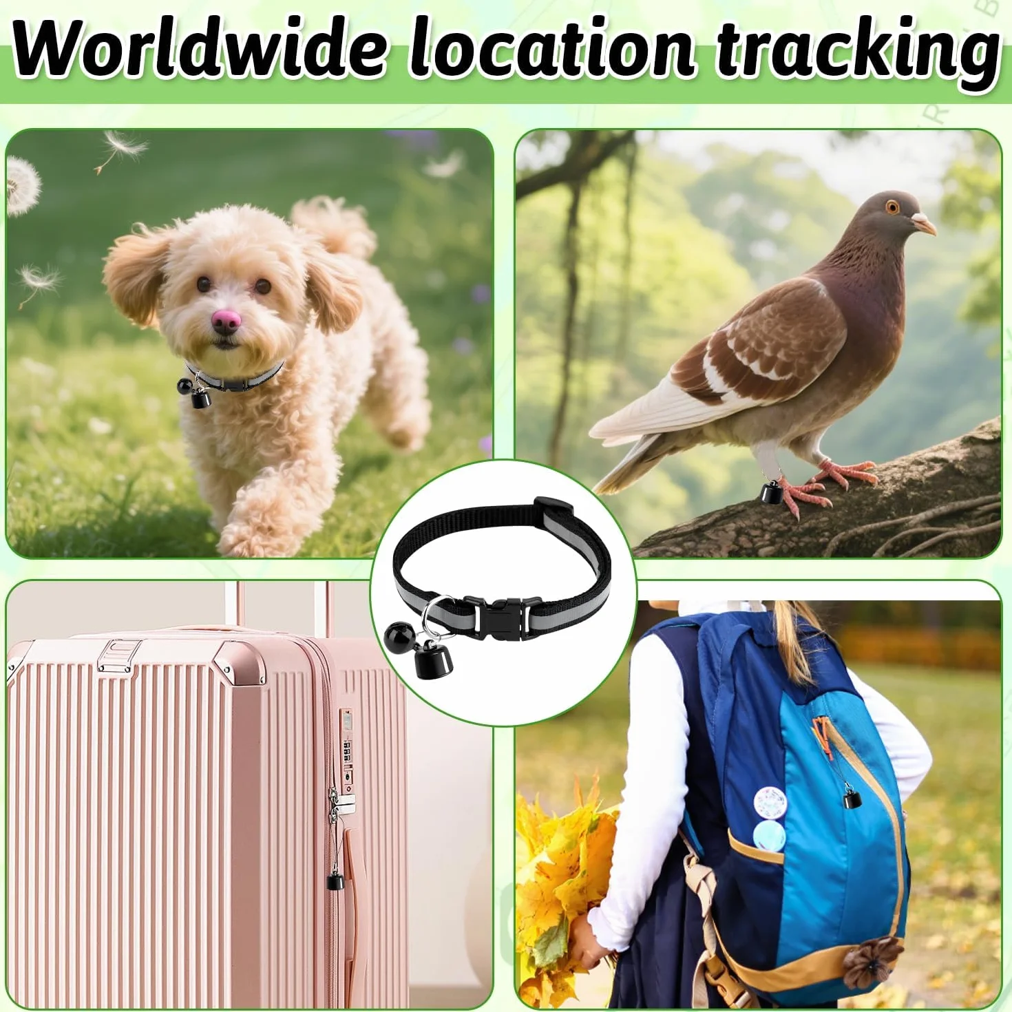 Localizzatore GPS Cane, GPS per Cani e Gatti, Collare GPS Gatto Tracker Compatibile iOS Android, Senza Abbonamento, Tracker per Chiavi Bagagli e Animali Domestici (B)