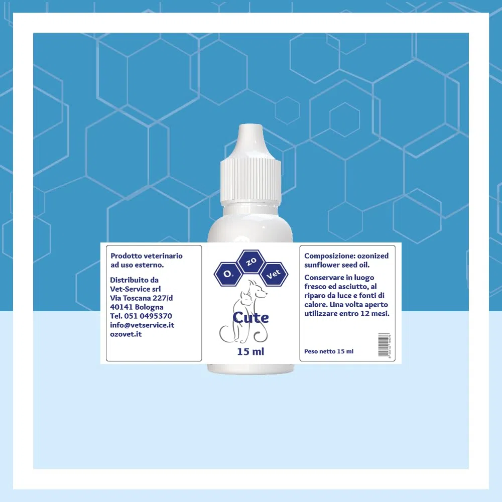 Ozo-Vet | Cute Cane 15ml – Protettore Dermatiti Allergiche Cane, Lenitivo per Piaghe Ulcere e ferite Cutanee