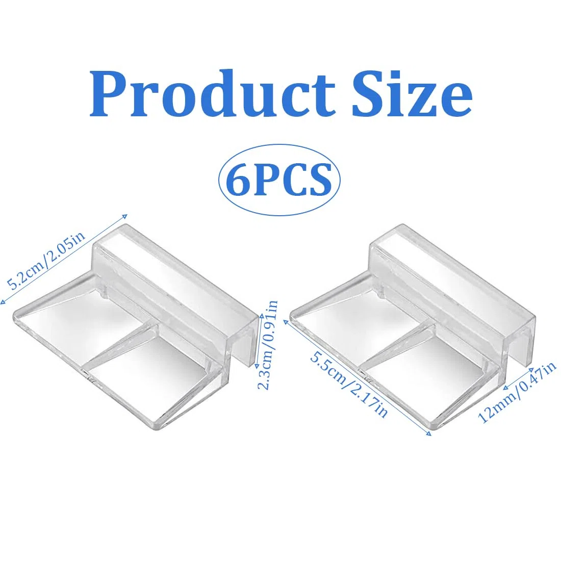 Clip per Coperchio in Vetro per Acquario,Clip in Vetro per Vasche di Pesce,Staffa per Coperchio per Acquario,Supporto per Acrilico per Acquario,Clip per Coperchio Universale Multifunzione,6mm,6 PCS