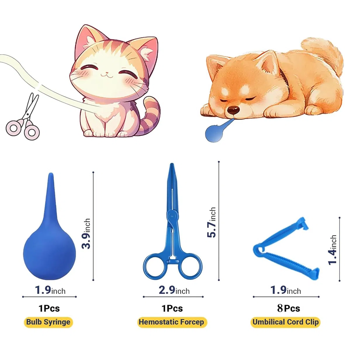 Forniture per cuccioli di gattino, kit di parto per la nascita dei cuccioli, include 15 collari identificativi, tabelle di registrazione e altro ancora