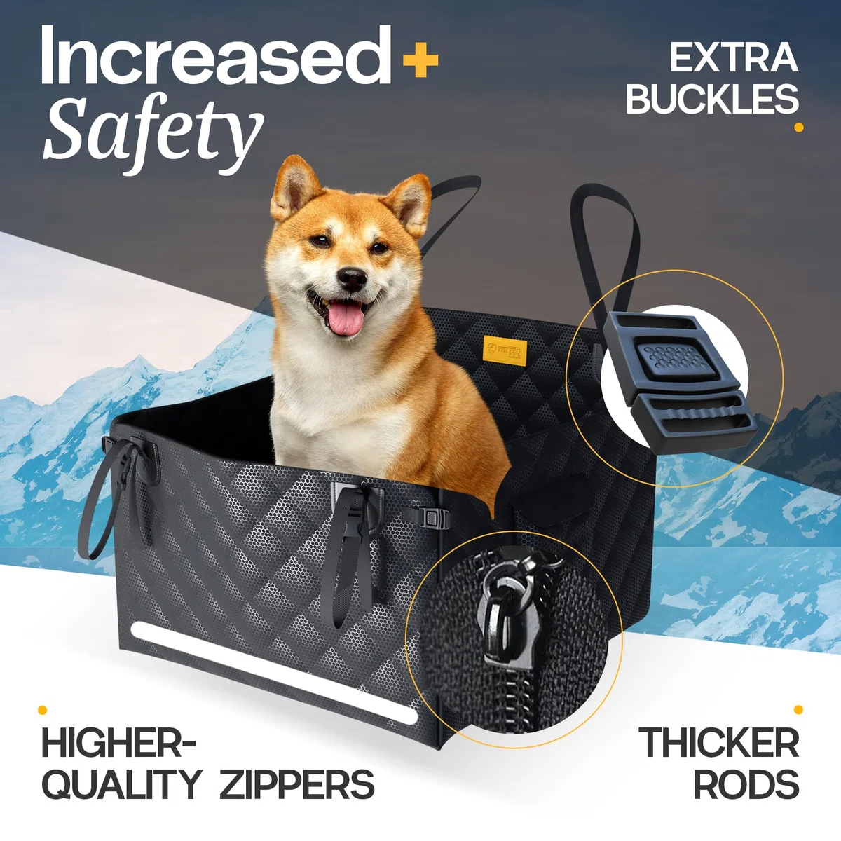 PETPROVED Seggiolino Auto per Cani Seggiolino per Cani da Auto Impermeabile Sedili Posteriori Trasportino Cane Trasporto Cane