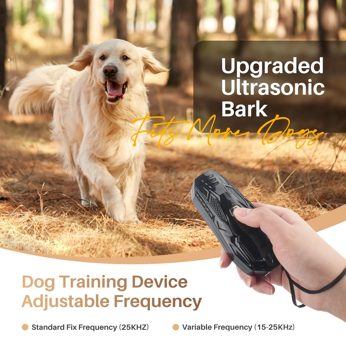 Antiabbaio per Cani, Dispositivi Antiabbaio per Cani Ultrasuoni Portatili con Doppia Frequenza, Dispositivo Antiabbaio per Cani con Portata Effettiva di 5m per Addestramento Interno ed Esterno