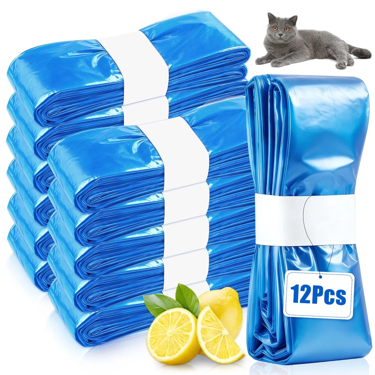 12 Pezzi Ricarica Mangiapannolini, Sacchetti Mangiapannolini Profumati Universali, Compatibile con AngelCare, Litter Locker e Tommee Tippee