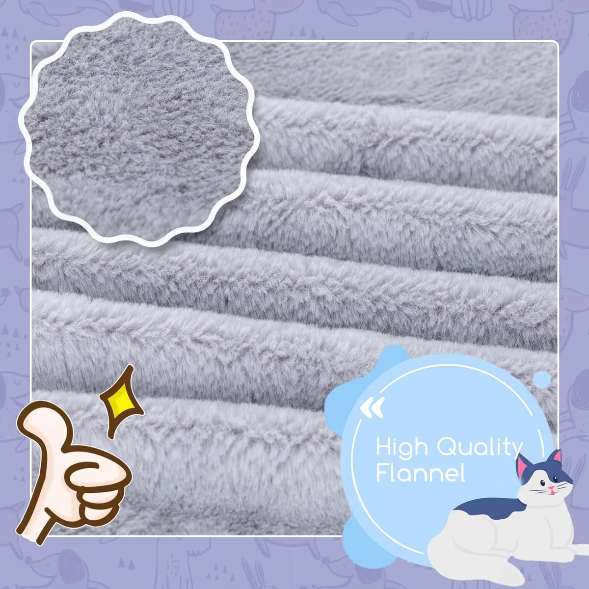 Nobleza Lettino riscaldante per gatti,Calda Peluche Morbida,Forte metallica Telaio Staccabile,Grigio,48 * 30 * 25cm