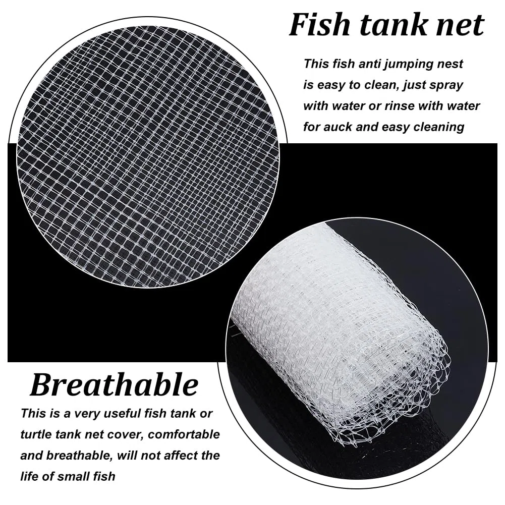 OLYCRAFT Rete Protettiva per Acquario 1x0.9m con Chiusura a Vite Acquario Rete Anti-Salto in Plastica per Schermo per Acquarii Protezione per Proteggere i Pesci Che Saltano Fuori Dall'acquario