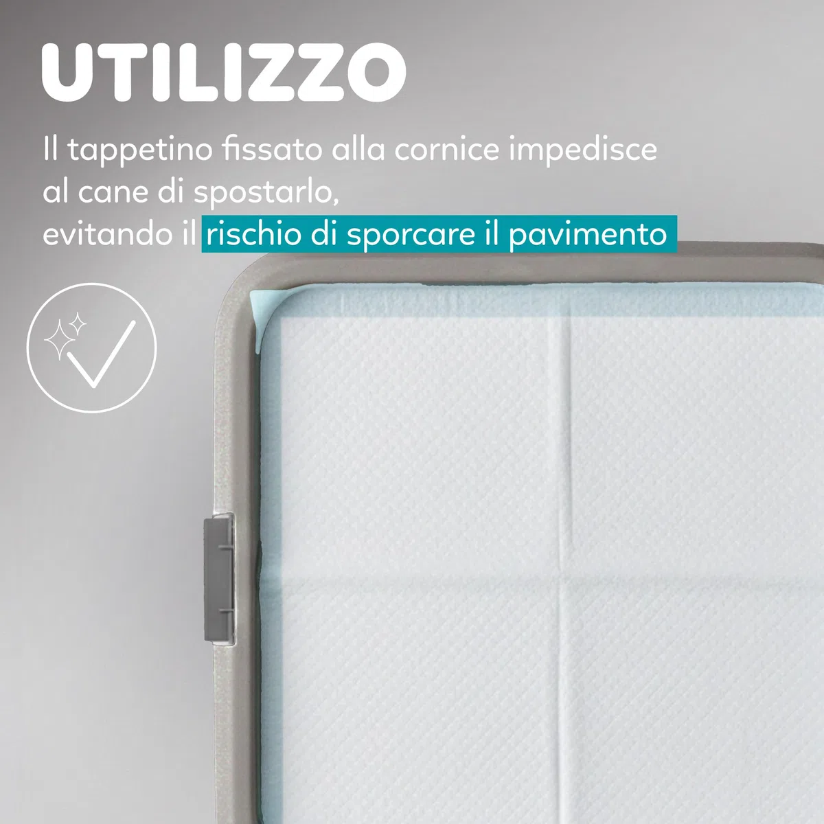 AqpetFriends Lettiera per Cani con Vassoio Porta Tappetini Assorbenti 60x60 cm, Base Antiscivolo per Traversine Igieniche, Ideale per Addestramento Cuccioli e Uso Domestico