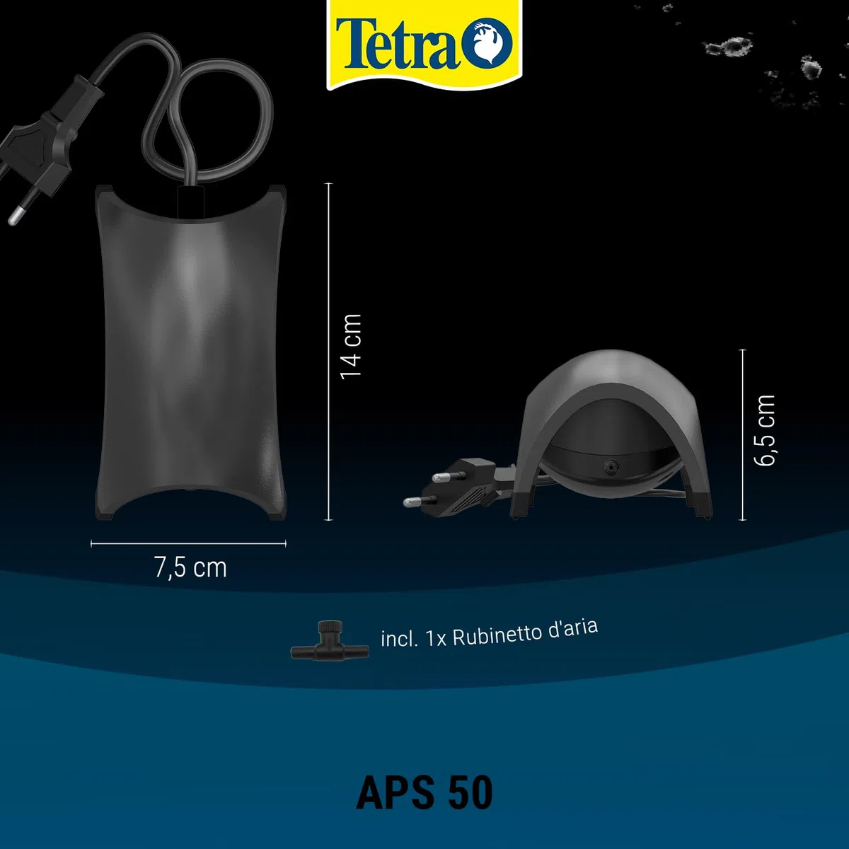 Tetra APS 50 Pompa per Acquari di 10 - 60 L, Aeratori Silenziosi e Potenti, Antracite