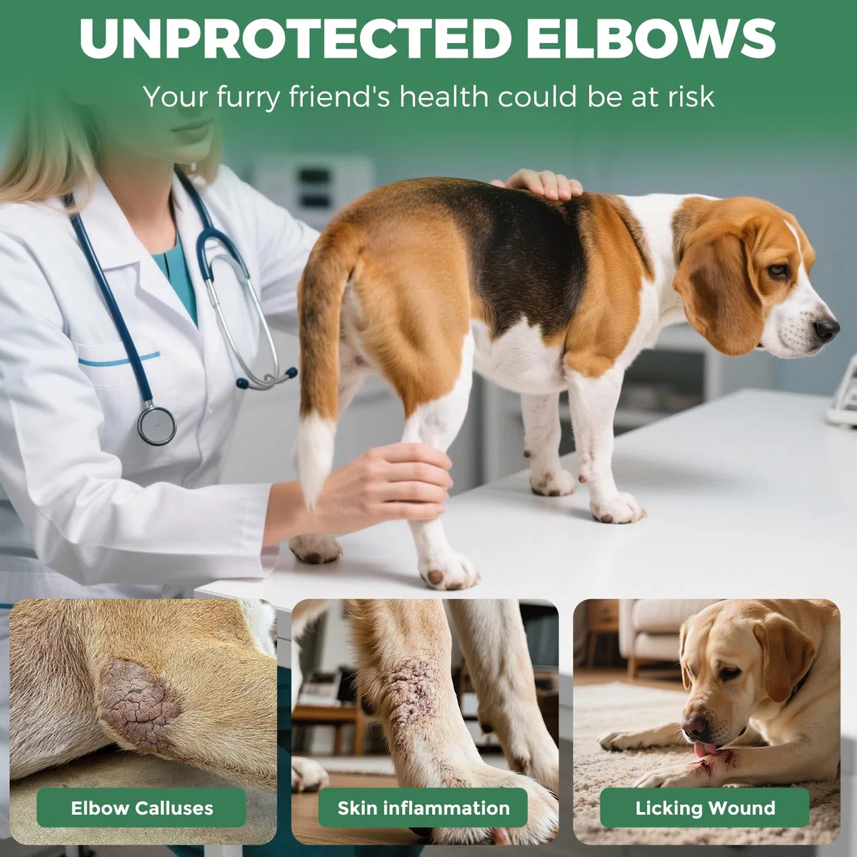 OHCOZZY Ginocchiera per Cani 2 Pezzi con Cinturini Riflettenti，Anti-Leccamento Tutore per Zampe Posteriori del Cane Che Fornisce Supporto Articolare per la Guarigione di Ferite e Distorsioni,S