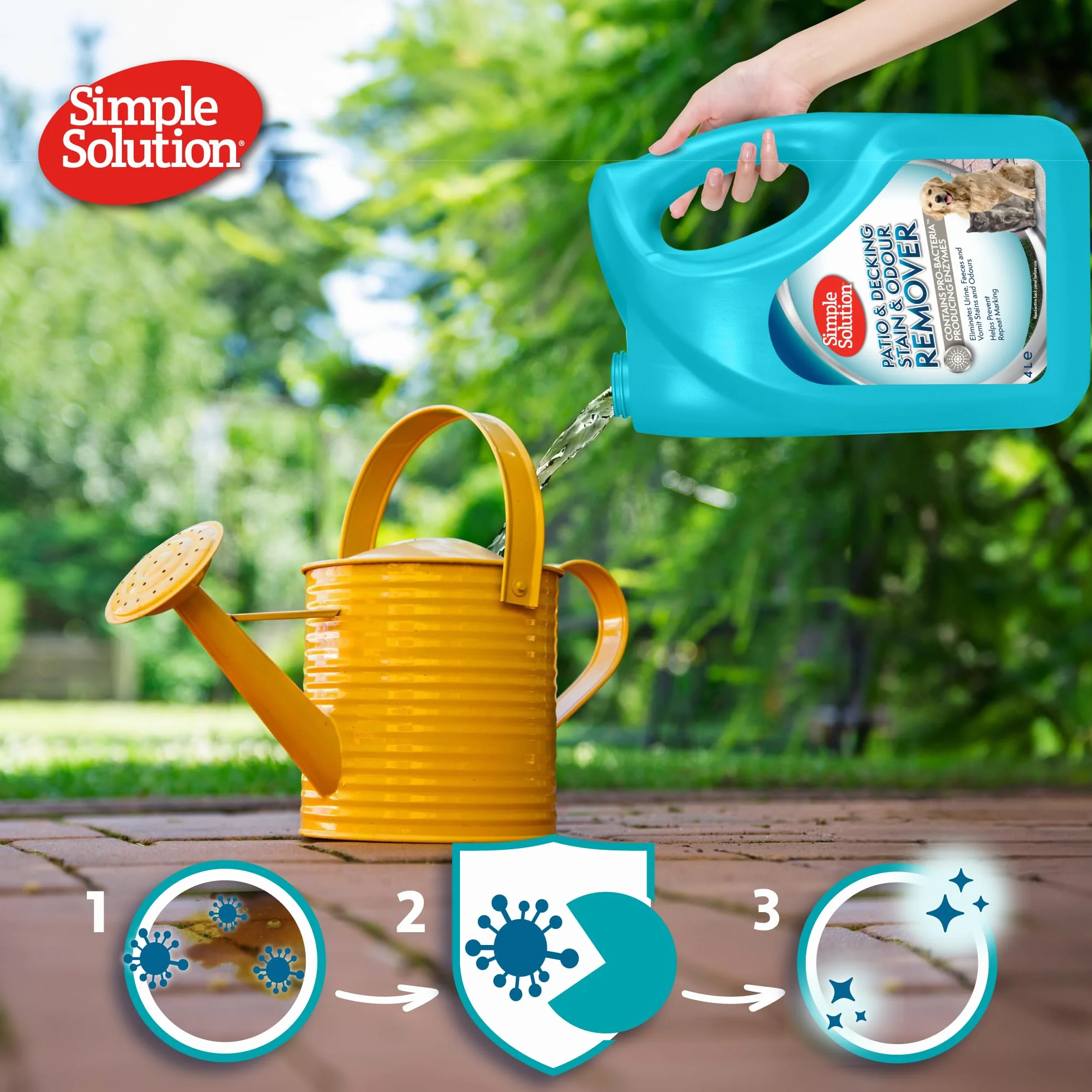 Simple Solution Elimina Macchie ed Odori per Patio e Pavimenti in Legno per Esterni - 4Ltr
