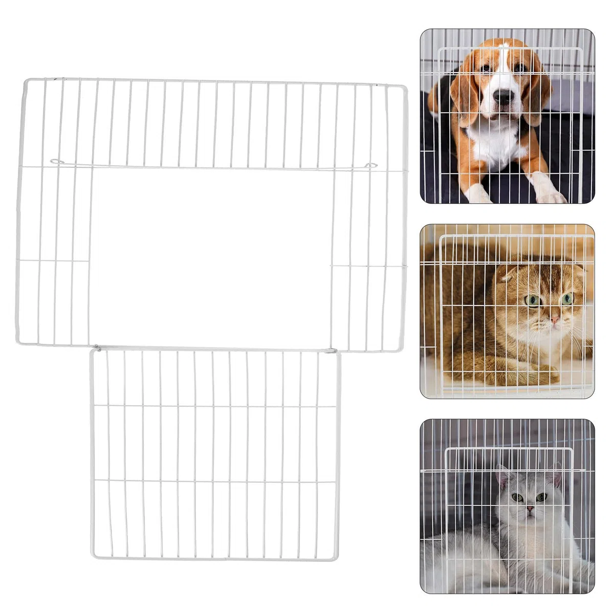 e Porta Pieghevole Interna per per Gatti per in Ferro Bianco Rete Fitta Design Componibile Facile da Montare per Recinti e Trasporto Animali