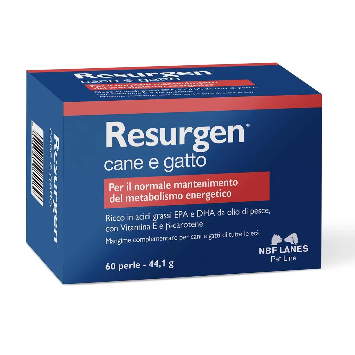 NBF Lanes | Resurgen Cane e Gatto, 60 Perle Appetibili, per il Normale Mantenimento del Metabolismo Energetico