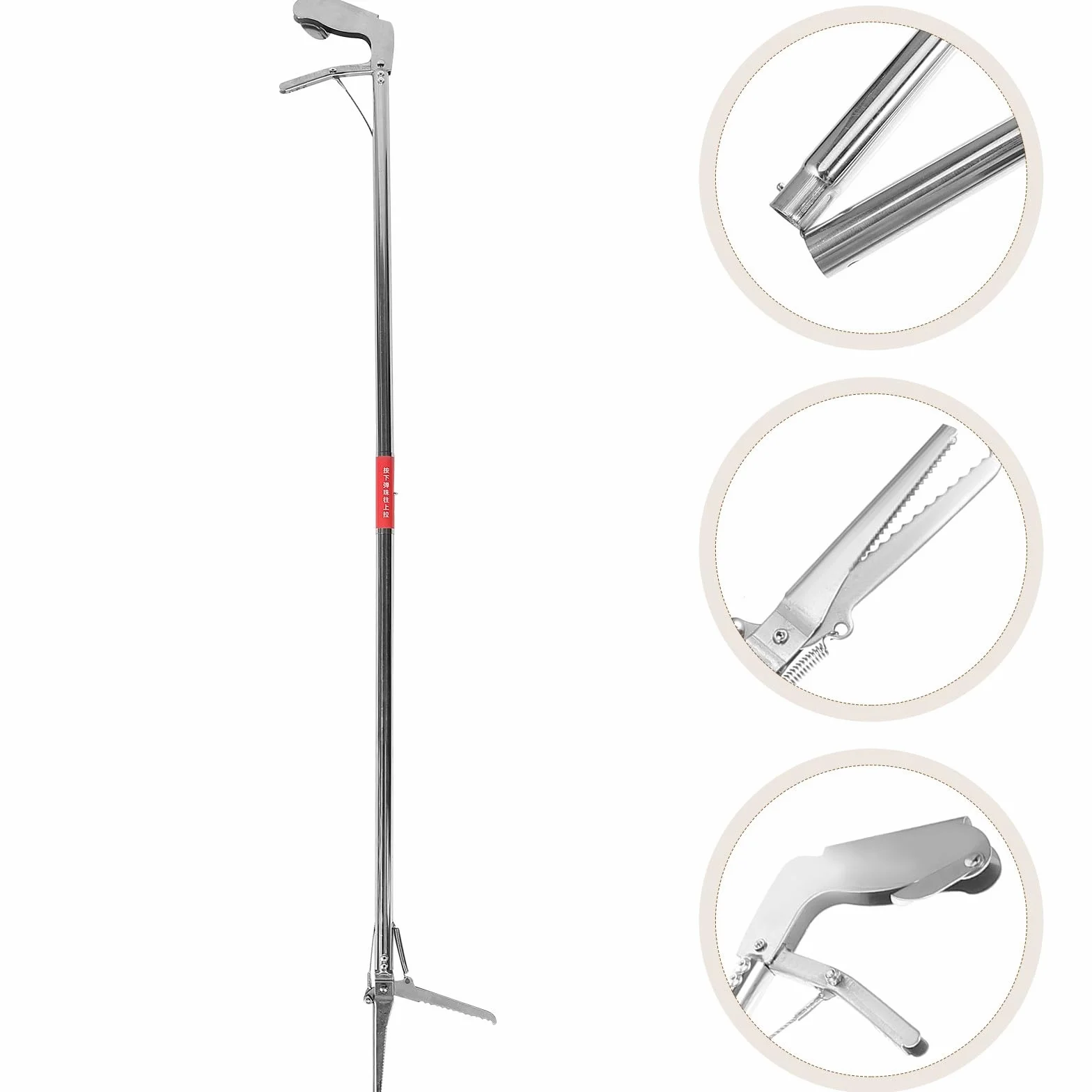 Pinza Acchiappa-Serpenti in Acciaio Inossidabile Pieghevole 48 Pollici Design Antiscivolo per Uso Domestico e Giardino Esterno