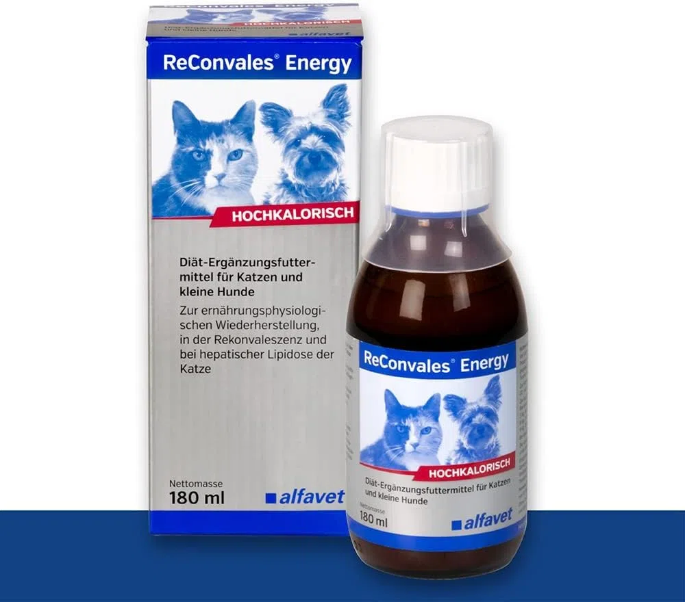 alfavet ReConvales Energy, confezione doppia, in convalescenza, sottopeso e lipidosi epatica del gatto, ad alto contenuto calorico, 2 x 180 ml