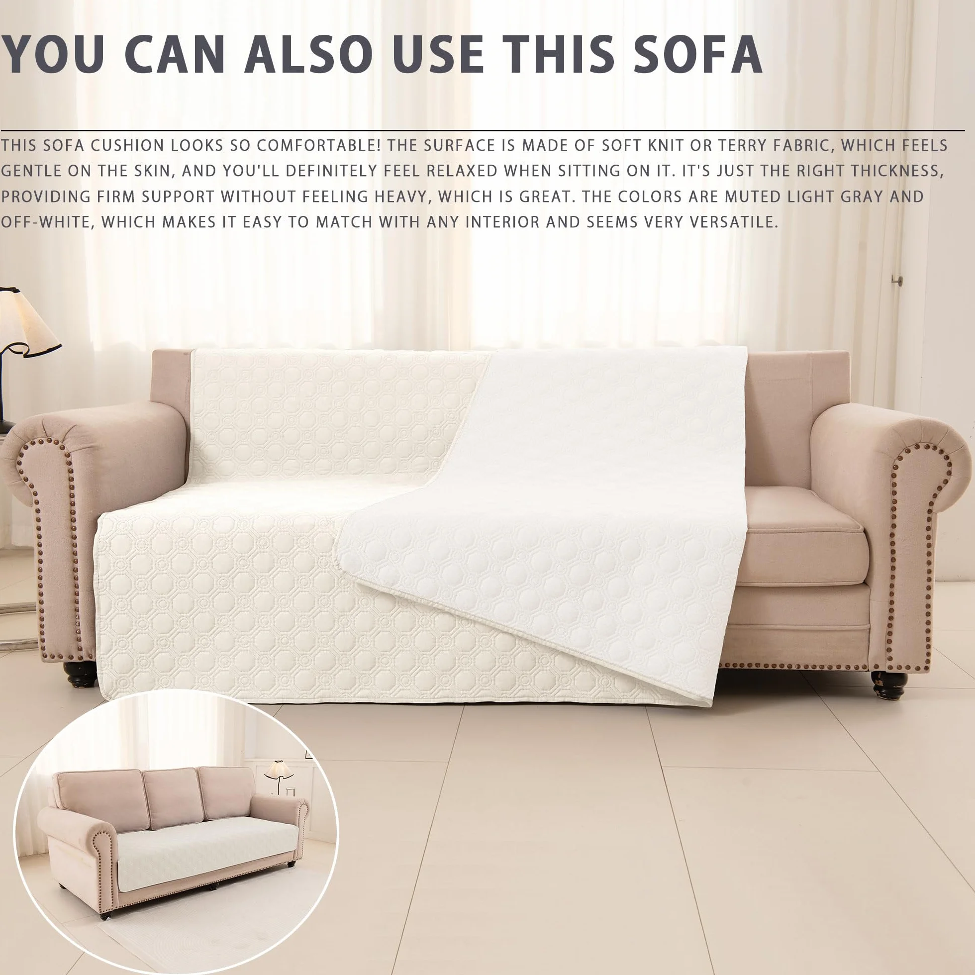 TIANSHU Coperta Impermeabile per Letto e Divano, Copriletto Antiscivolo Lavabile a Doppia Faccia, Coperta Resistente per Cani e Gatti (137x208cm, Beige)