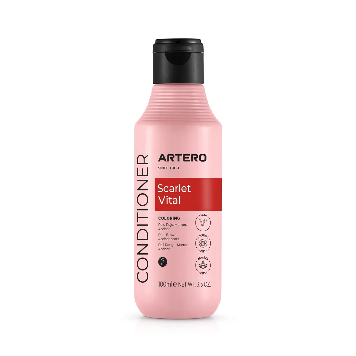 Artero Scarlet Vital Maschera Intensificante Colore per Cani Tonalità Rosse, Marroni, Cioccolatini e Apricot. 100 ml