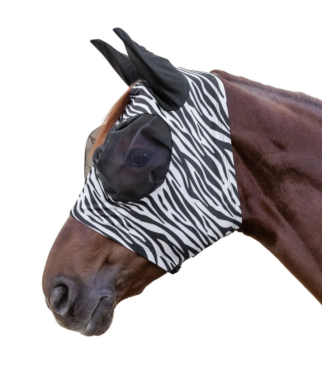 WALDHAUSEN Maschera antimosche Puck Zebra, nero/bianco, WB