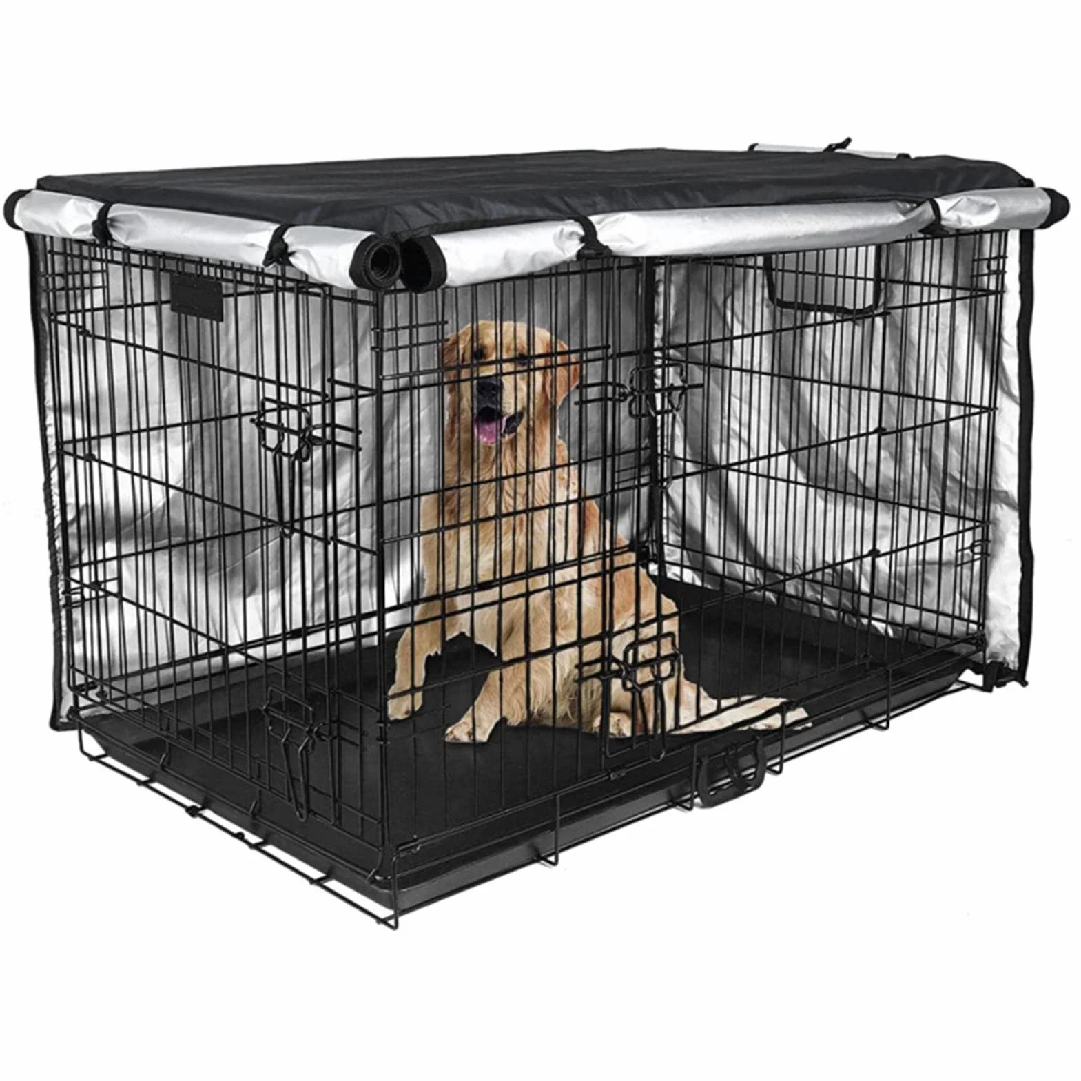 Copertura impermeabile per gabbia per cani | Copertura per gabbia per cani | Copertura per cassa da viaggio per cani in tessuto Oxford | Copertura per cassa per cani piccola, media e grande per canile