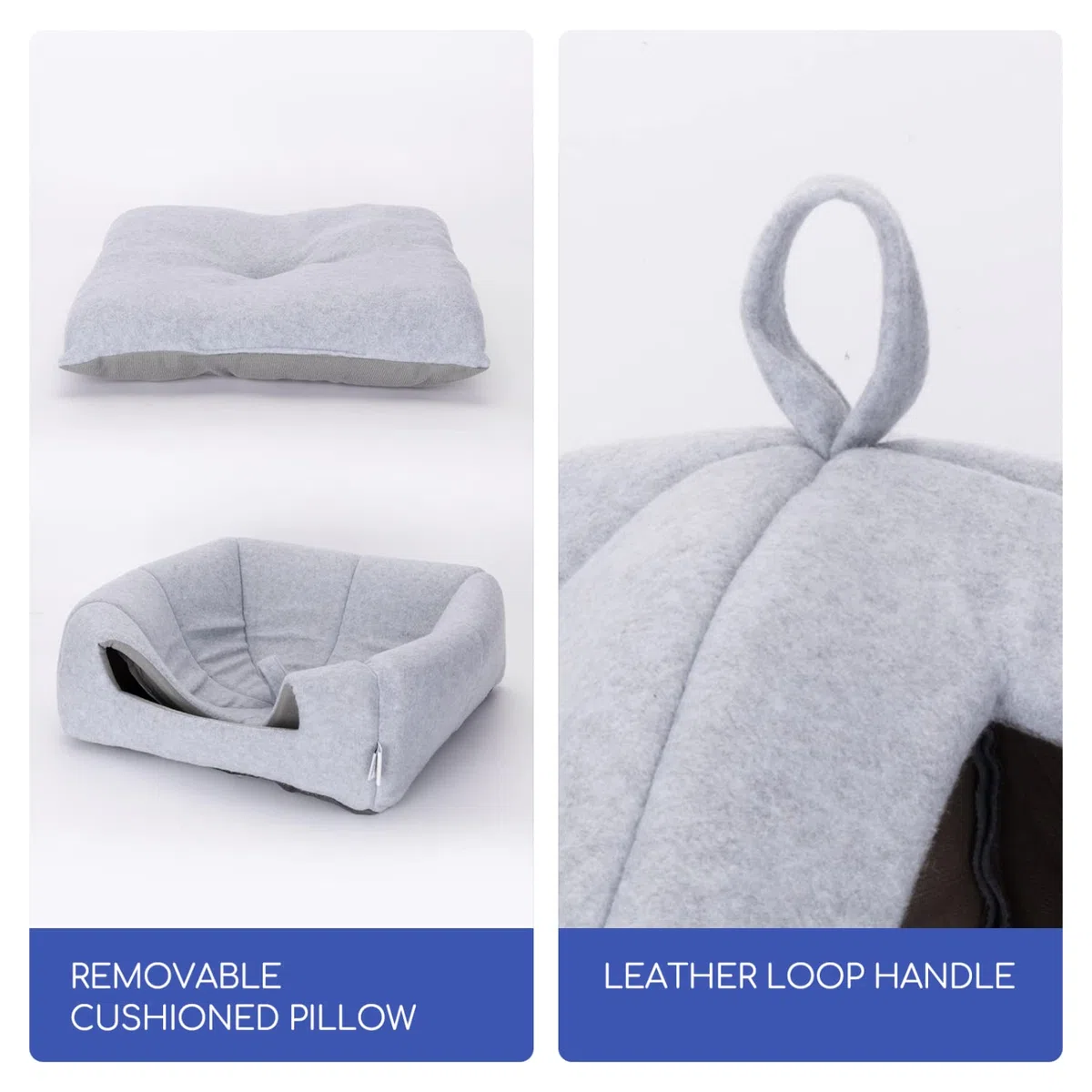 Nobleza Cuccia Gatto, Casetta Pieghevole per Gatto Cani, 2 in 1 Multiuso Lavabile in Lavatrice Cuccia Gatto Chiusa Interno 38 x 38 x 33cm