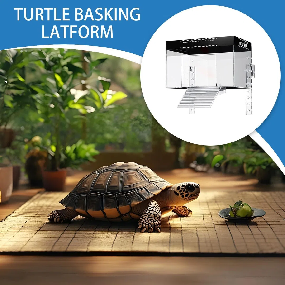 Dock Crogiolarsi Di Tartaruga - Serbatoio Della Tartaruga PET Basking Con Coperchio, Topper Habitat Anti -slip Di Osservazione Animale | Turtle Basking Tank Topper, Gabbia Di Recinzione Di Terrapina