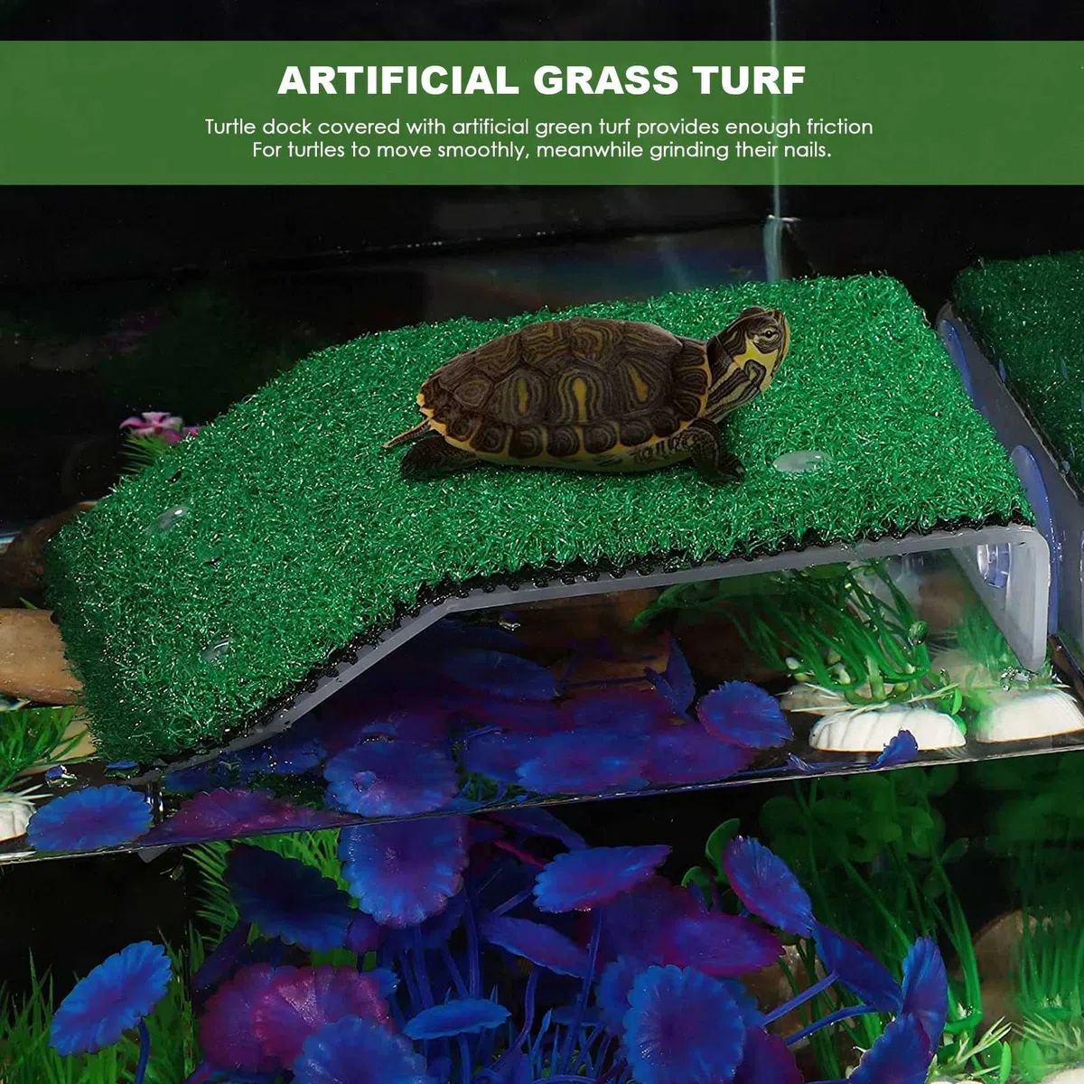 Lawn Turtle Basking Platform Turtle Resting Basking Platform, Simulazione Tartaruga Rampa per Turtle Tank, Reptile M