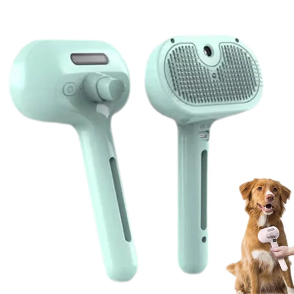 Bacchetta magica per peli di animali domestici, pettine per la rimozione dei peli di animali domestici con vapore, spazzole massaggianti 3 in 1 con manico, pettine spray per la pulizia ricaricabile